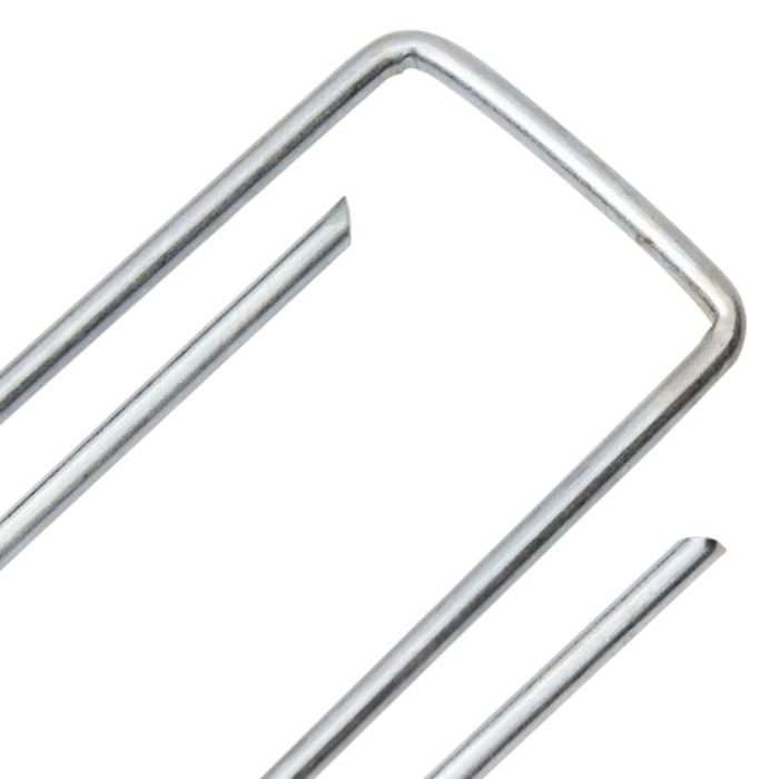 Piquets de sol en forme de U 25 pcs 15x3,5 cm acier galvanisé