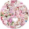 50-teiliges Set: Rosa Ästhetische Sticker für Notizbücher & DIY-Dekorationen