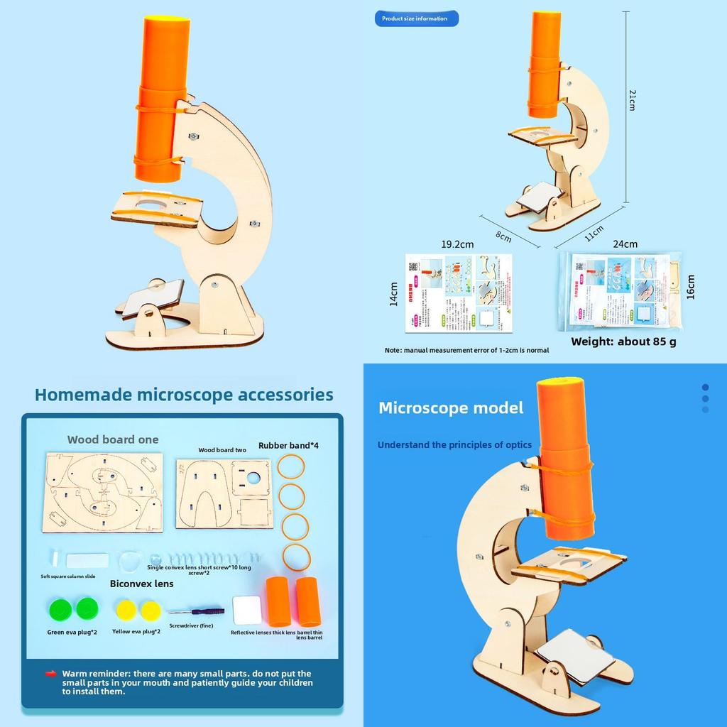 Science Microscope Kit For Kids Diy Physics Educational Toy Science Experiment Set For Children