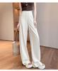 Women's Ice Silk High-Waisted Wide-Leg Pants - Summer 2026, Lightweight, Draped, Loose Fit for Shorter Figures