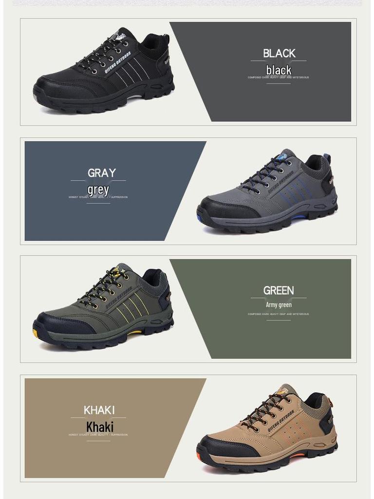 Men's and Women's Non-Slip Hiking Shoes - Plus Size, Autumn/Winter, Velvet-Lined