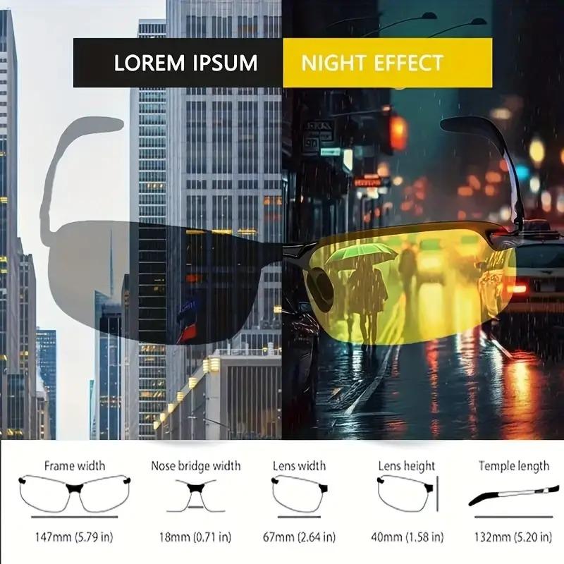 Halbrandlose Sportbrille, Gelbe Linse mit hoher Transparenz, Schlagfestes AC/PC-Linsenmaterial, mit Antireflexbeschichtung, für Nachtfahrten