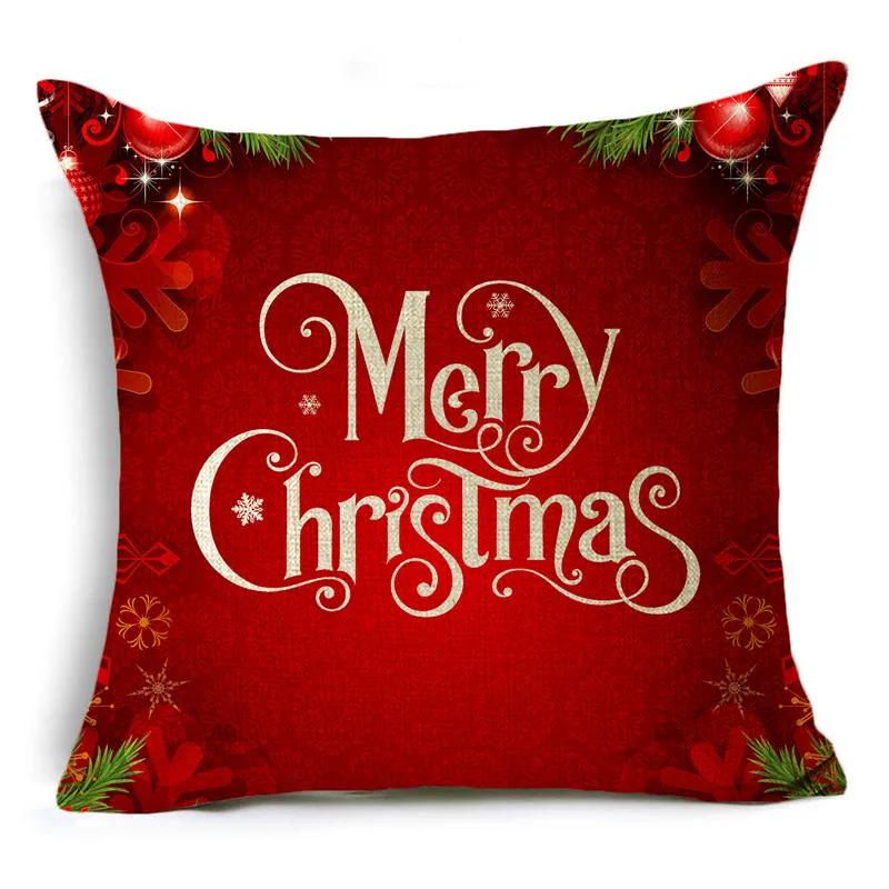Decorazioni per la Casa Natale Nordico Rosso Stampato Federa in Poliestere per Soggiorno Camera da Letto funda de almohada