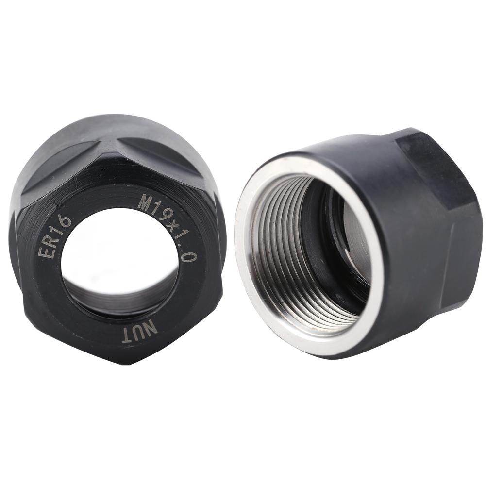 Collet Clamping Nut for CNC Milling Chuck Holder Lathe ER16 A&M Type M19*1.0 Black