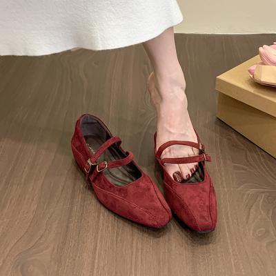 Retro Inner Height Increase Square Head Mary Jane Shoes Women's Shoes Early Autumn 2025 New Versatile Temperament Single Shoes Evening Shoes