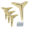 Set of 4 Furniture Legs Star Gold Chrome Height 15 Cm