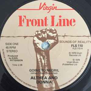 

7inch Record ALTHEA & DONNA - Going To Negril FLS110 Front Line 1978 UK Reggae, Ska & Dub Used
