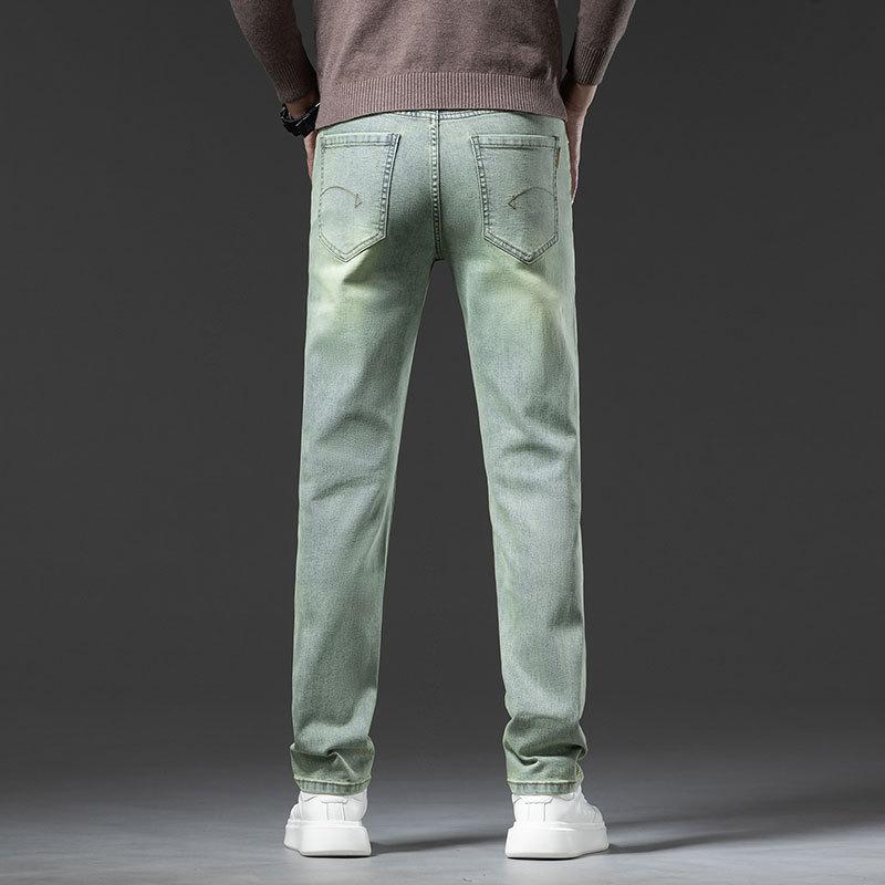 Podzimní Nové Vysoce Kvalitní Prané Antické Bronzové Džíny Pánské Módní Značkové Business Rovné Nohy Ležérní Dlouhé Kalhoty