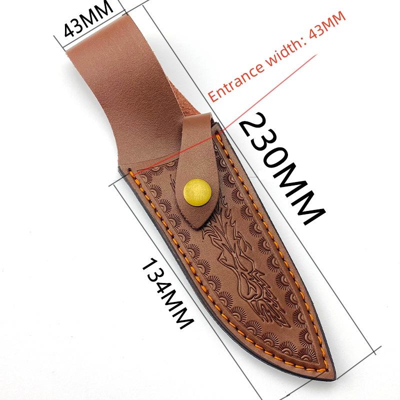 Knife Sheath Top-grain Cowhide Knife Sheath Outdoor Straight Knife Sheath Knife Case Pocket Sheath for Fixed Blade