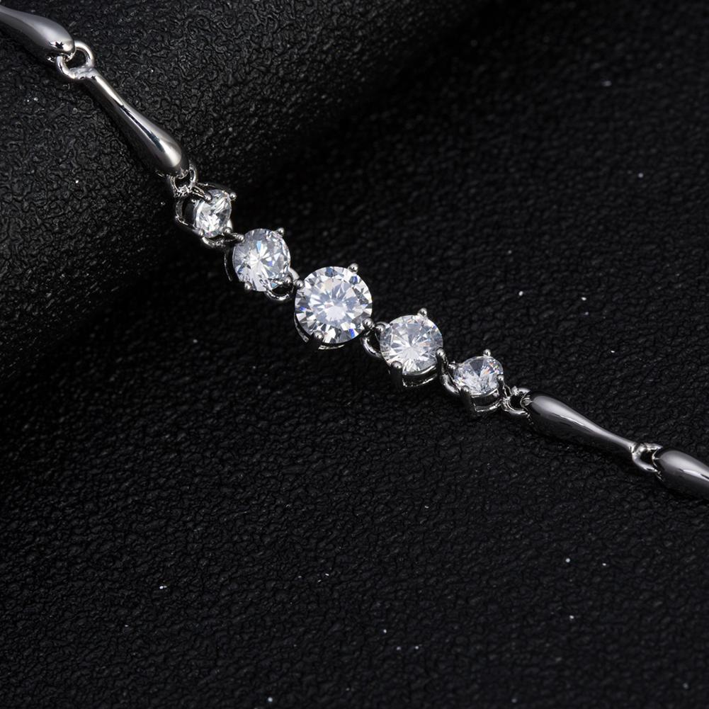 Women Simple Gradient Round Zircon Bracelet Stylish Hand Chain Ornament
