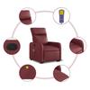 Vidaxl Lift Recliner Massage Chair, Reclining, Wine Red, Eco-Leather