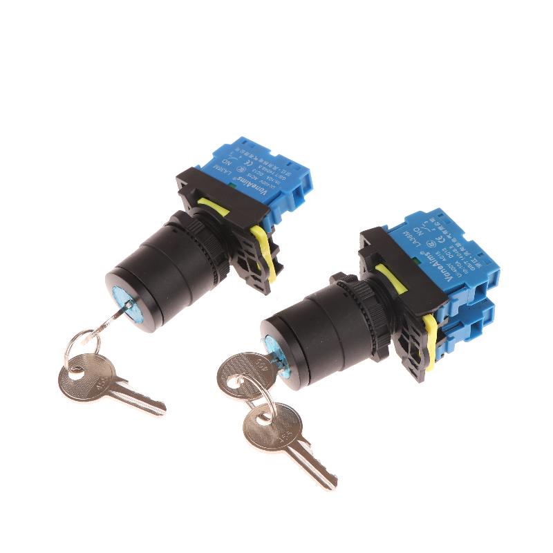 1 Set 12V 220V 10A 2/3 Position 1/2No 1/2Nc On Off Knob Button Rotary Switch Selector With Keys 22Mm La36M Key Switch