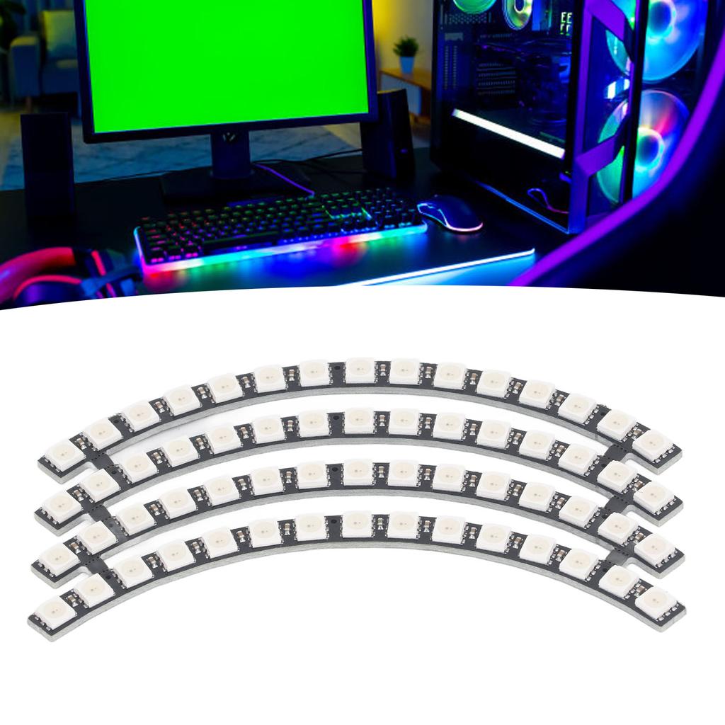 60 Bits LED Lamp Board WS2812 5050 RGB Round Light Module for Home Room Decoration Support Microcont