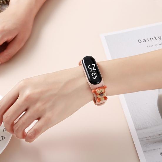 Cute Cartoon Strawberry Bear Cat Tiger Soft Silicone Wrist Watch Kids Bracelet