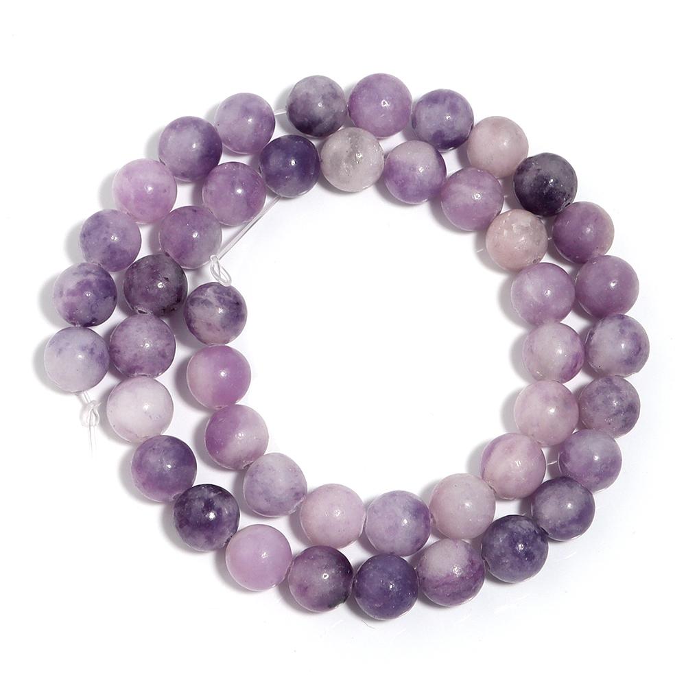 Natural Lilac Stone Beads 4 6 8 10 12mm Purple Round Loose Spacer Beads For Jewelry Making DIY Bracelets Necklace Accessories