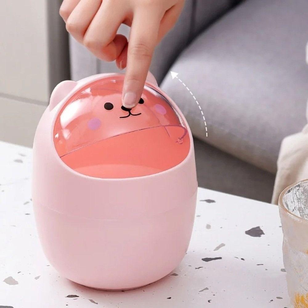 Mini Storage Bin With Lid Garbage Storage Bucket New Wastebasket Desktop For Home