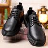 Leather Cowhide British Leather Shoes Men's Leather Men's Shoes Platform Lightweight Martin Tooling Shoes Front