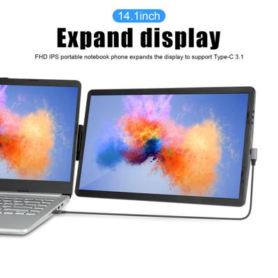 1 Készlet 14,1 hüvelykes Laptop Bővítő Élesség Összecsukható Type-C 3.1 Magas Képernyő Támogatás Gazdag Vizuális Élvezet