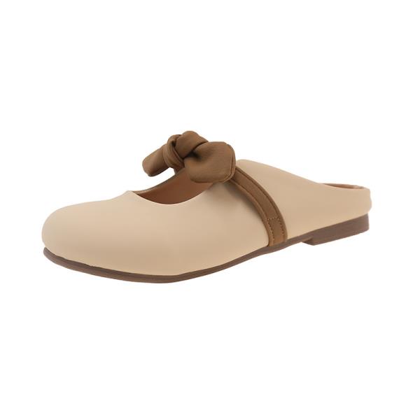 Fashion Shoes Slippers Women Summer Butterfly-Knot Low Luxury Slides Cover Toe Soft Designer Hoof Heels Butterfly-knot Rubber Rome Retro