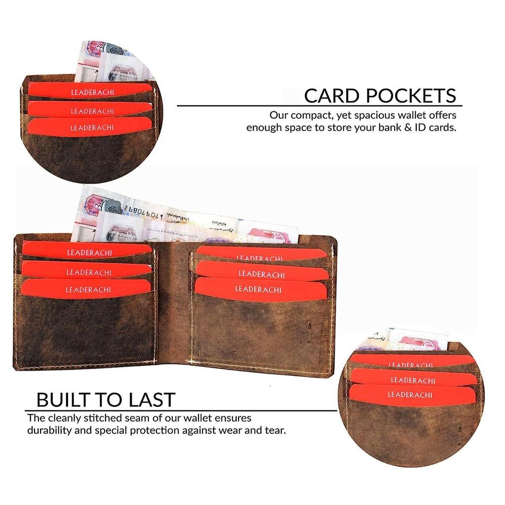 LEADERACHI Leather Men Wallet (beige)