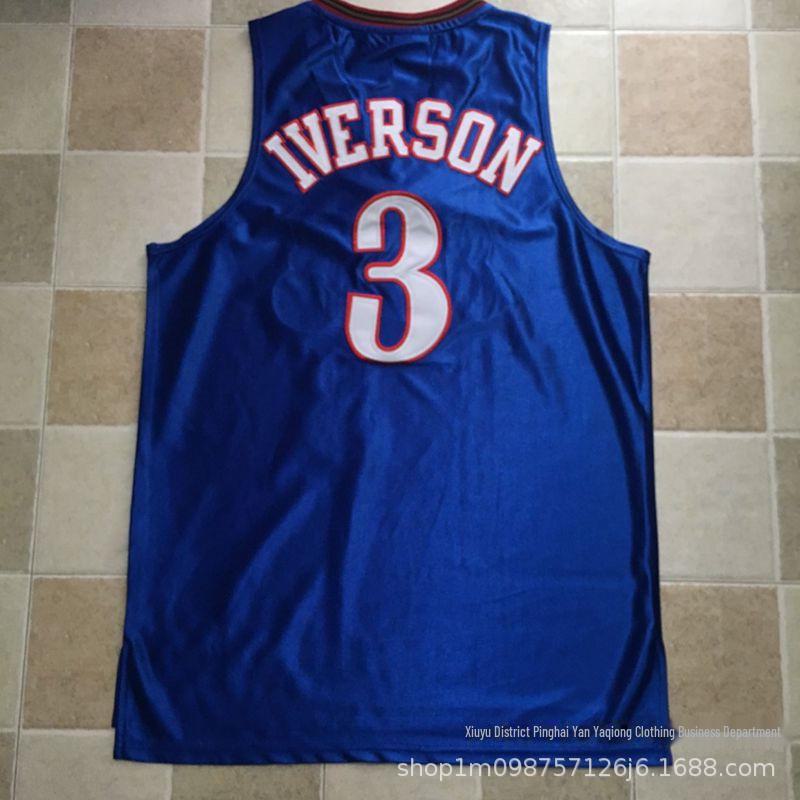 

[Джерсі 76ers] Ні. 3 Айверсон Повністю Вишита Щільна Баскетбольна Джерсі XL