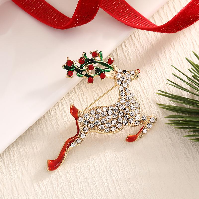 Weihnachtsbroschen Kranzdesign Schmuck Weihnachtsbaumdesign Kleidungspassend Exquisite Weihnachtsdekoration Glänzend 11 Stile