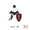 N813A N814 MOC Medieval Orcs Building Blocks Game Series Mini Action Figures Orc Warrior Mage Armored Wolf Mount Kids Model Toys