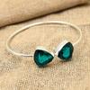 Pretty Indicolite Gemstone 925 Solid Sterling Silver Handmade Jewelry Bangle For Women