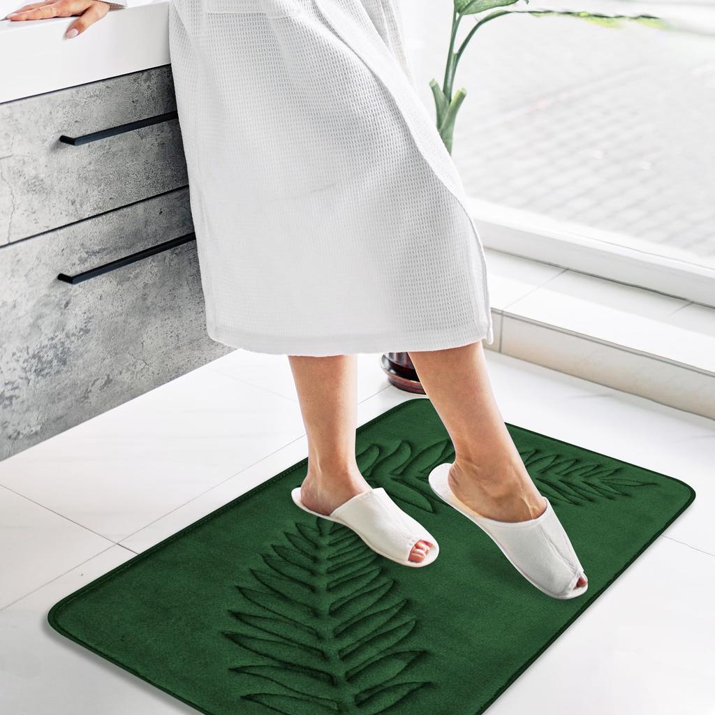 Non Slip Bath Mat Soft Black Memory Foam Bath Mat Water Absorbent Washable Rugs for for Bathroom Bedroom Bath Mat Dark Dlue
