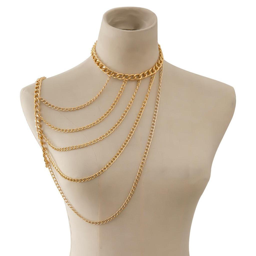European-American Multi-layer Tassel Shoulder Necklace for Women