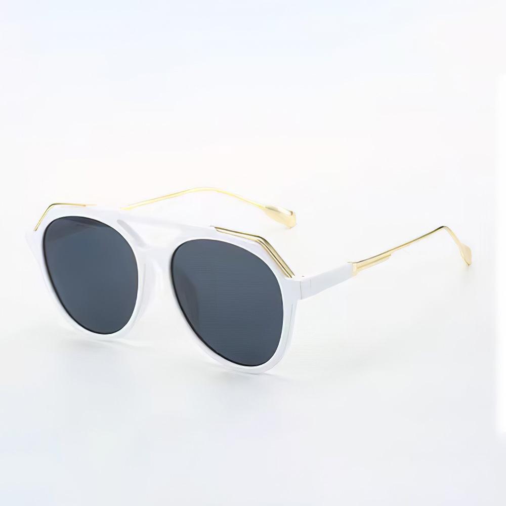 Vintage Sunglasses For Women Colorful Gradient Lenses Fashionable Glasses Double Bridge Glasses Metal Decoration For Men Women