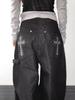 Y2K Retro High Street Hip Hop Cross Pattern Denim Pants