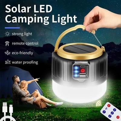 Lampe de Camping LED Solaire Portable Lumières d'Urgence Extérieures Ampoule Rechargeable USB Pour Lampe de Tente Extérieure Lanterne Haute Puissance Pour Barbecue