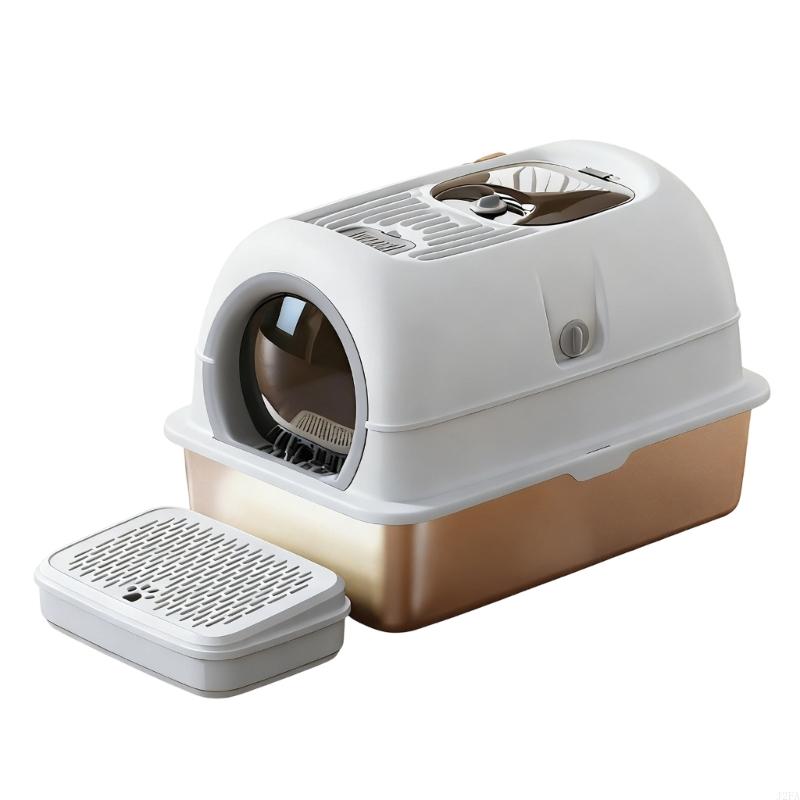 

Expansive Litter Box Deep Walls Minimize Tracking Durable Material Easy Maintenance