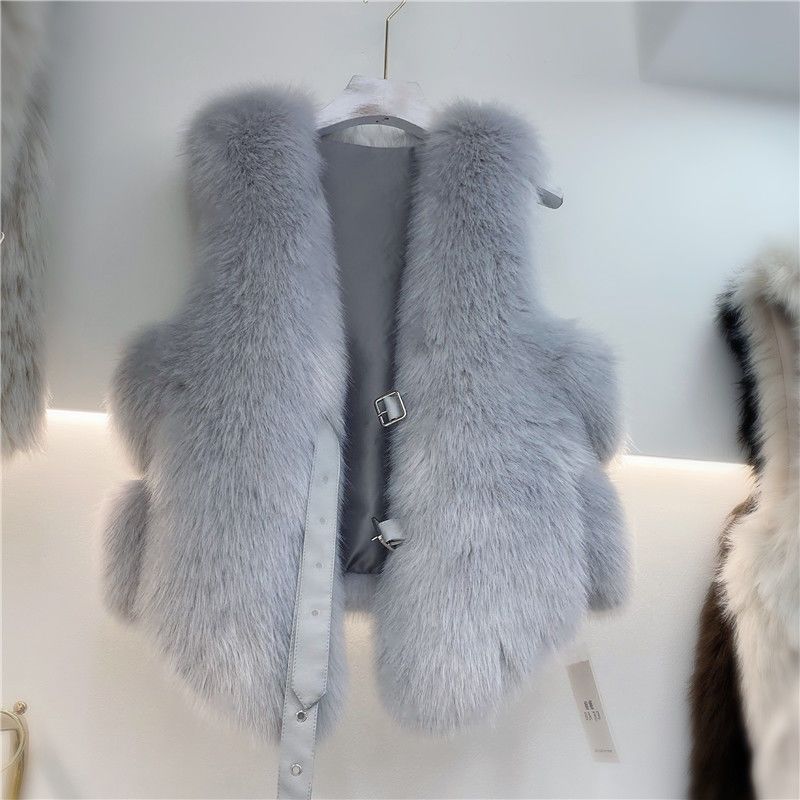 Winter junge neue imitation pelz weste frauen kurze feste farbe mantel verdickt und dünne ausländische weste