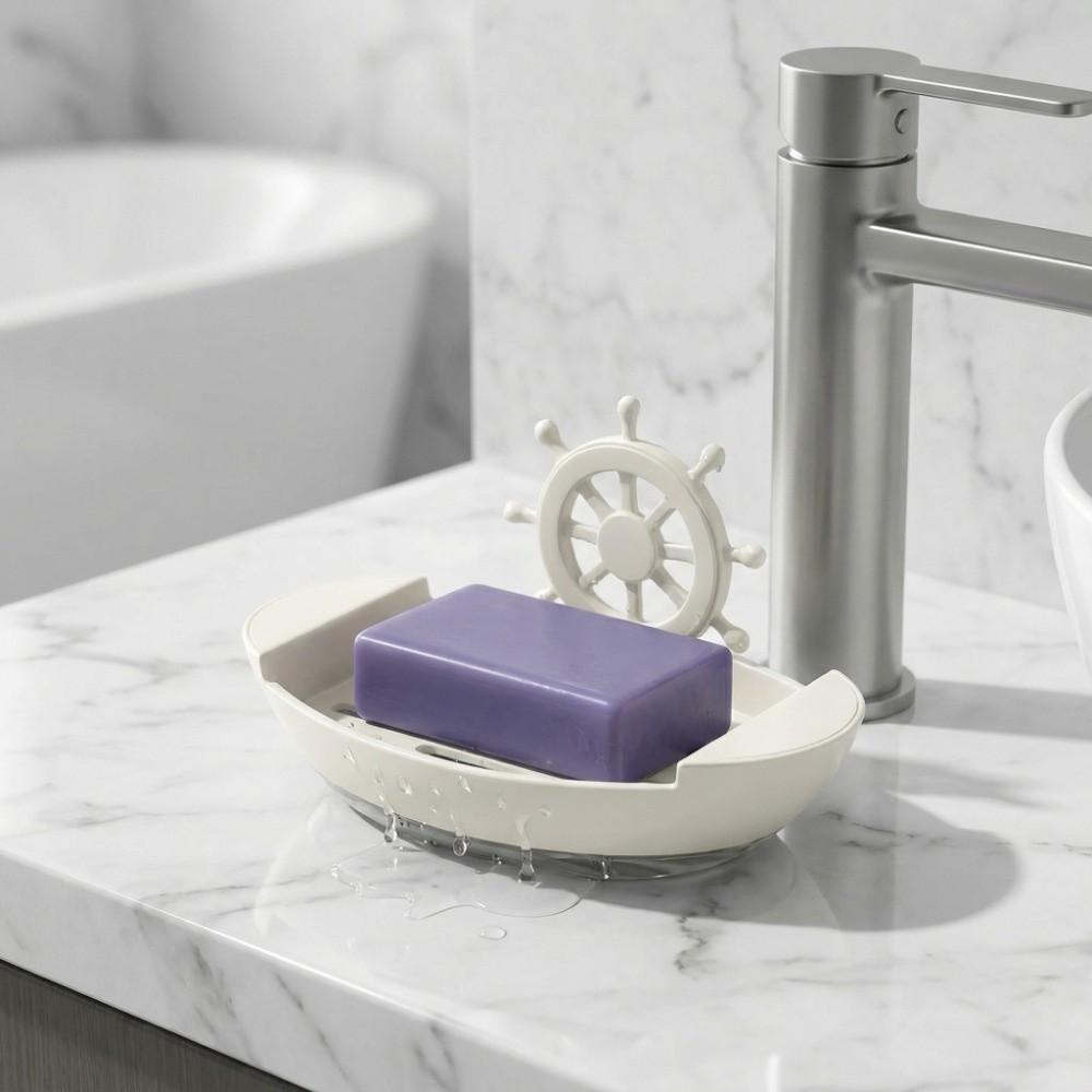 Storage Drainage Boat-Shaped Soap Dish Household Innovative Soap Holder Plastic Cartoon Soap Dish Toilets