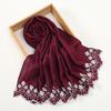 9 Colors Glitter Hijab Cotton Polyester Scarf Wraps Plain Shawls Rayon Fabric Silk Silver Wire Muslim Scarf Women Instant Hijab