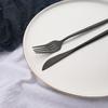 Shiny Black Dinnerware Set Korean Flatware Set Dinner Knife Fork Spoon Teaspoon Tableware Stainless Steel Cutlery Family Eating Utensils