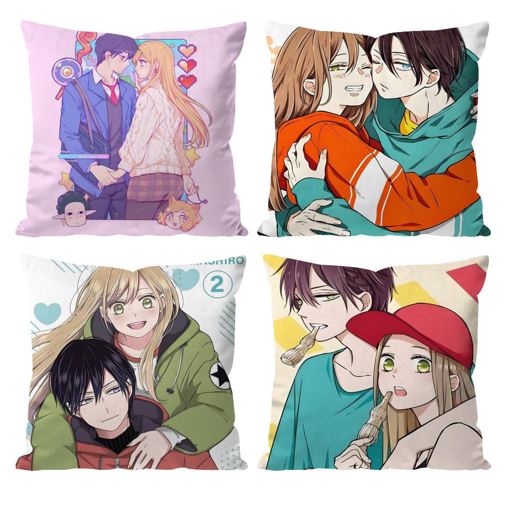 My Love Story with Yamada-kun At Lv999 Cushion Cover Pattern Printed Pillowcase for Living Room Sofa Cushion Cover&Bedroom Decor
