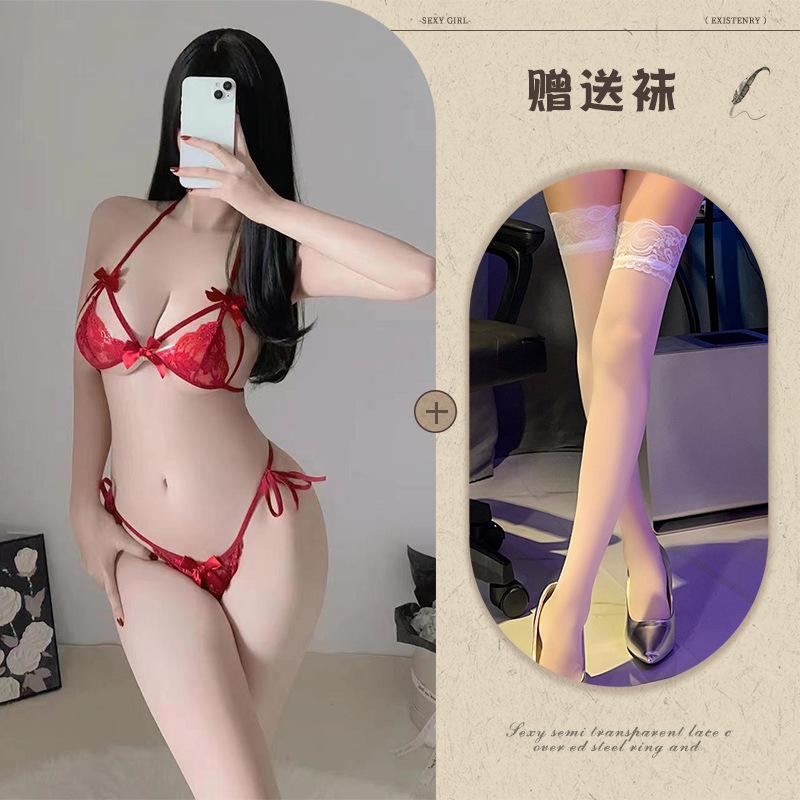 Seksowna bielizna seksowna koronkowa biustonosz trzypunktowy bielizna damska transparentna kusząca piżama garnitur