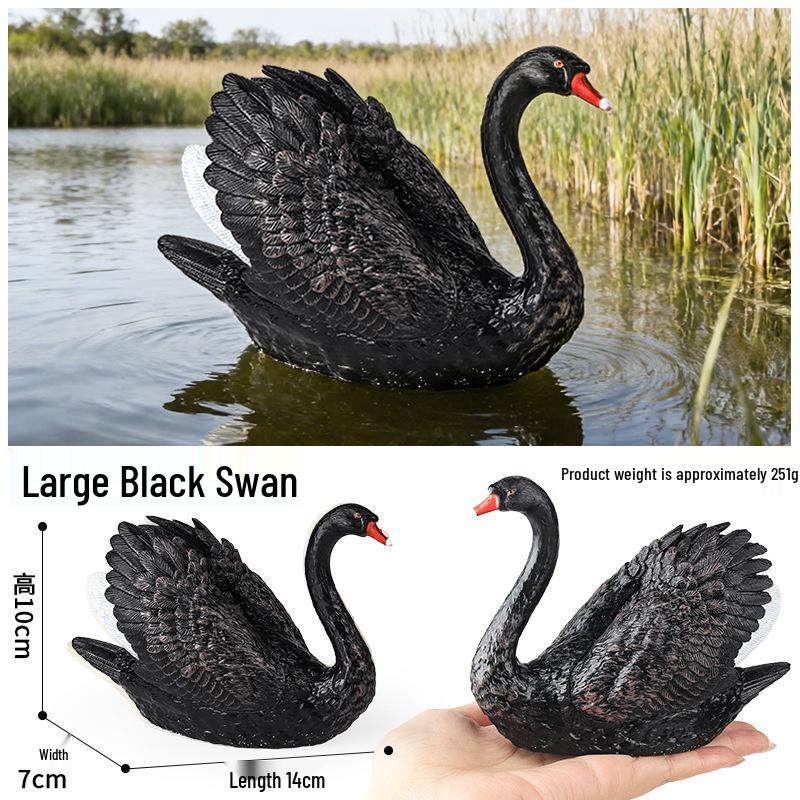 Large Cross-Border Simulation Animal Toy: Black & White Swan Models for Children s Learning and Home Decor.