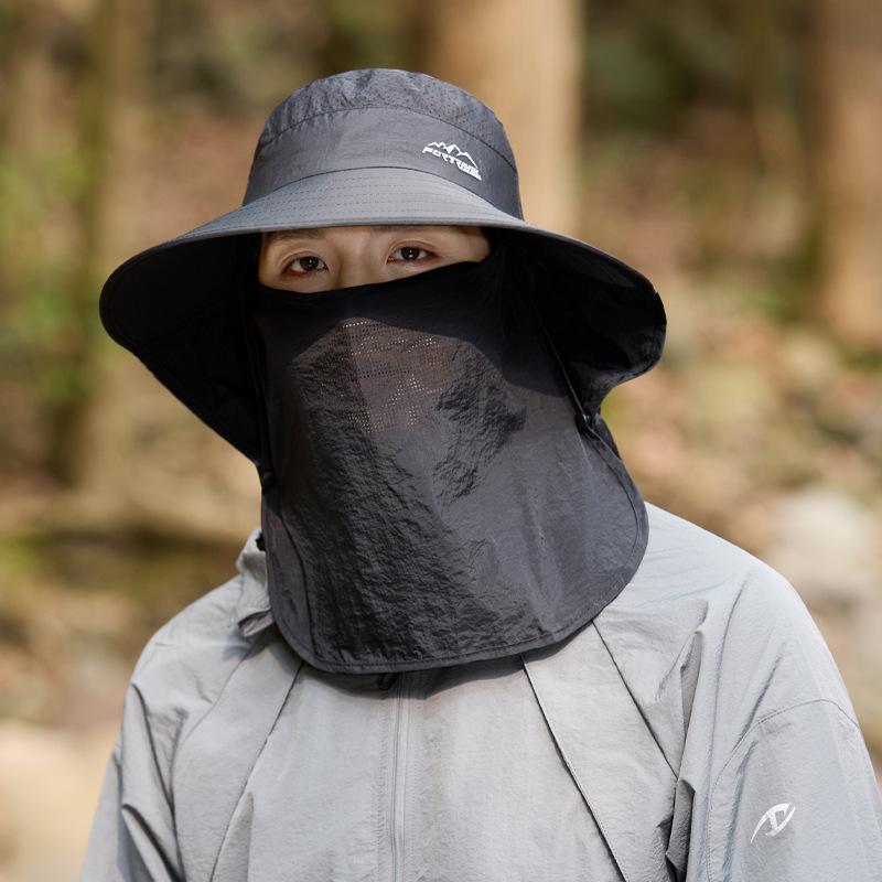Spring and summer new high-quality shawl mask integrated sunscreen sunshade fisherman hat men's outdoor hiking hat