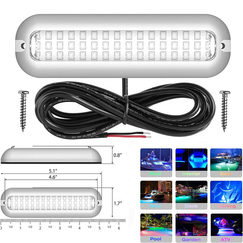 42 LED Stainless Steel Marine Navigation Light 80W Underwater Pontoon For Boat IP68 Waterproof Yachting Ship Fishing Night Lamp