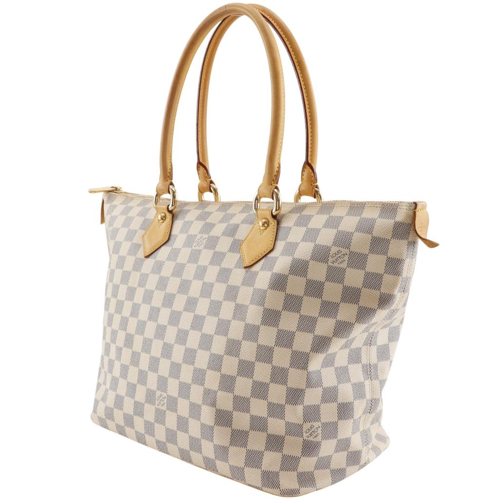 LOUIS VUITTON SaleyaMM Tote Bag N51185 White Damier Azur Canvas Women Used