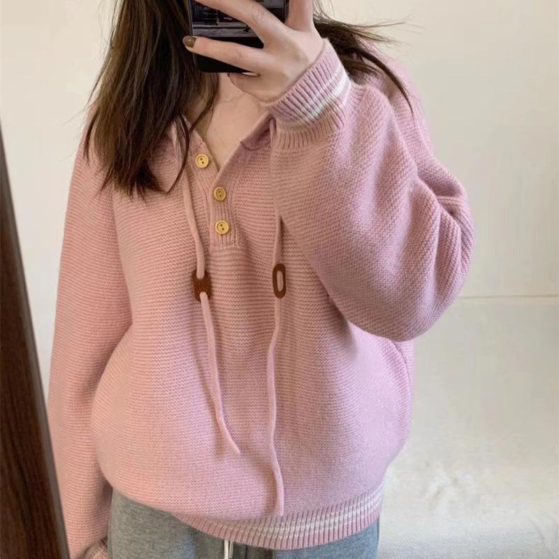 Casual Women's Hooded Knitted Sweater Autumn/Winter New Thick Hooded Sweater for Women