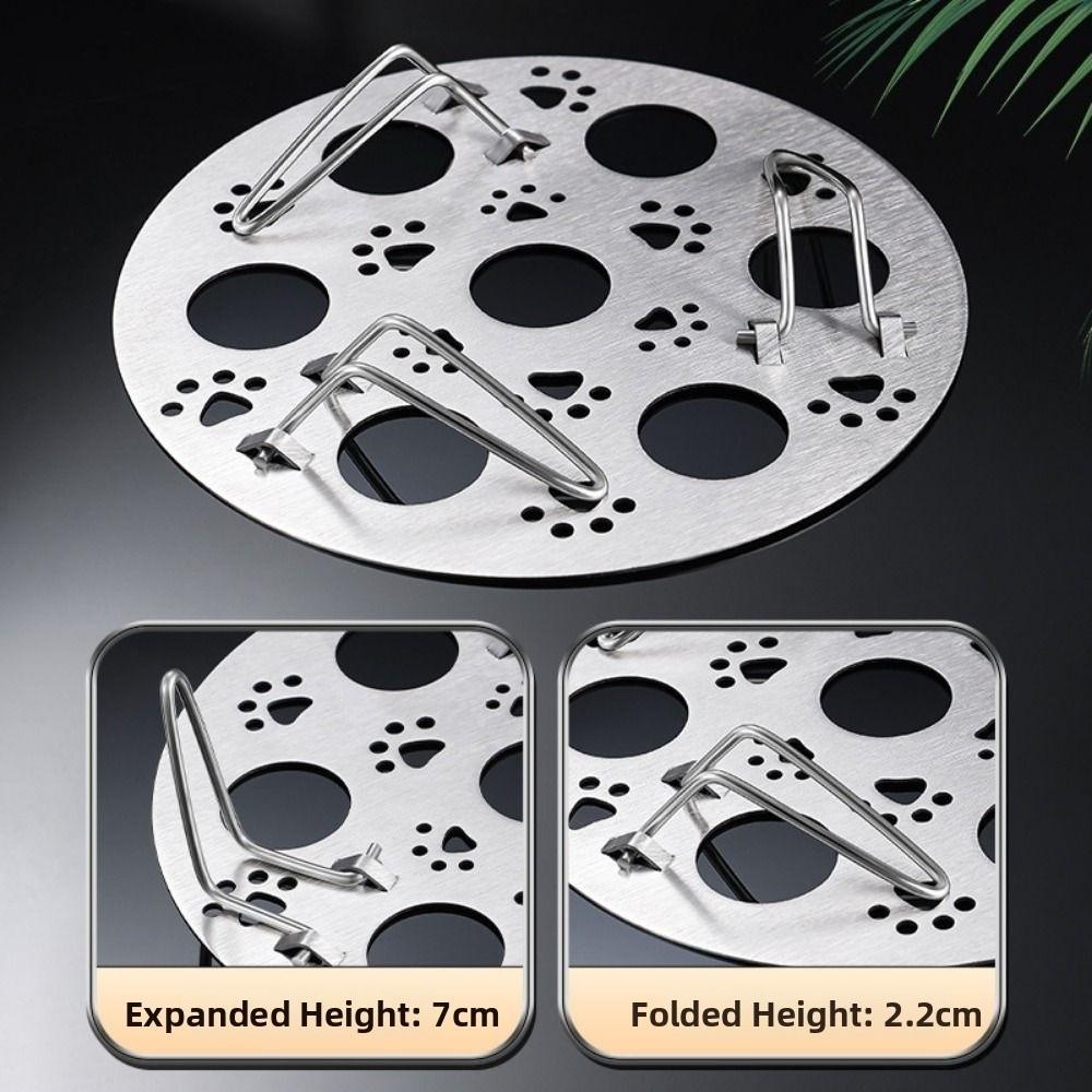 Thickened Stainless Steel Steaming Grid Round Folding Steamed Egg Rack  Steaming Eggs