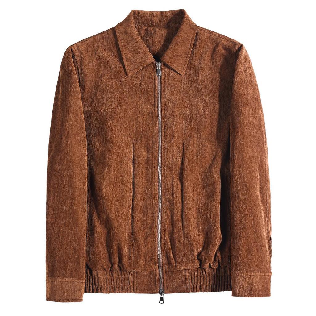 2025 Winter Men's Retro Faux Suede Lapel Motorcycle Leather Jacket - Korean Style Casual Cool Streetwear.
