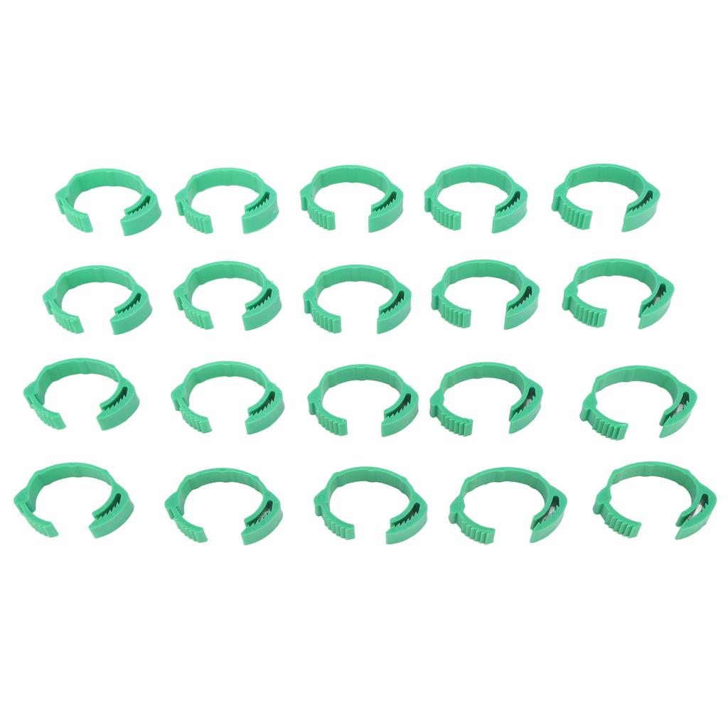 100pcs Chicken Identification Leg Bands Clip On Bands for Geese Pigeons Green