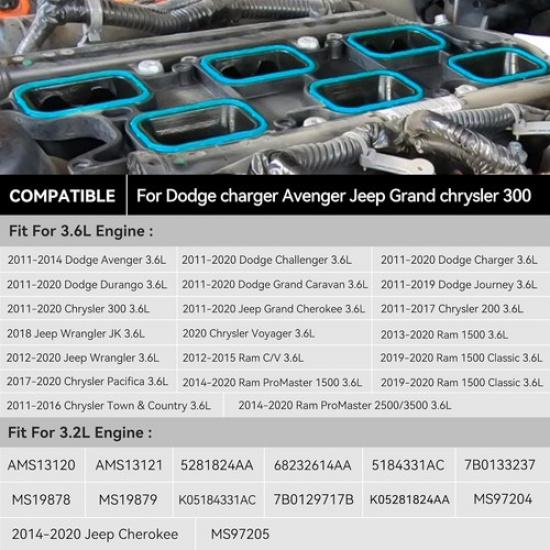Intake Manifold Gaskets Upper & Lower Gasket Set Replacement Compatible with