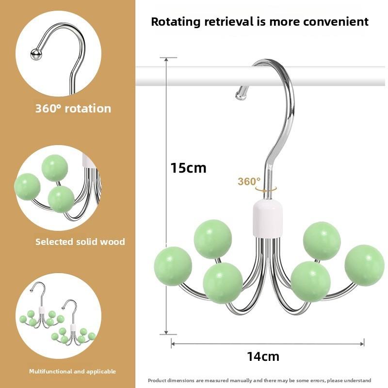 Multifunction Metal Clothes Hanger With Rotatable Hooks For Bedroom Closet Storage